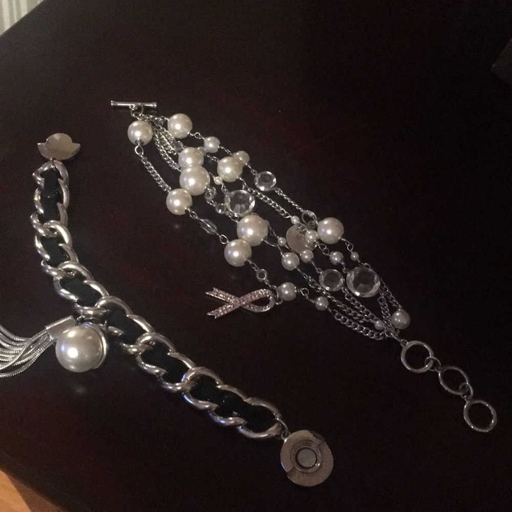 Chico’s bracelets. White gold and pearl